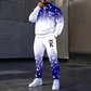 Conjunto de sudadera con capucha estampada y pantalones de chándal para hombre