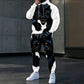 Conjunto de sudadera con capucha estampada y pantalones de chándal para hombre