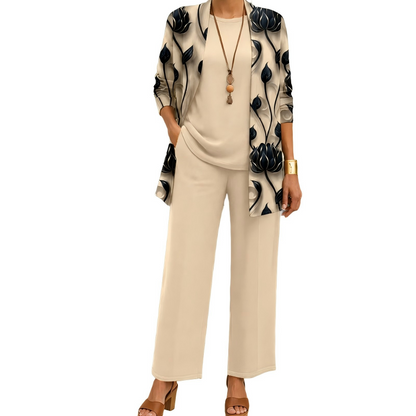 ⏰🔥 ¡OFERTA 50% OFF! 👗✨ Conjunto Elegante de 3 Piezas para Mujer con Estampado – Sofisticado, Favorecedor y Versátil para Cualquier Ocasión