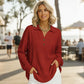 ⏰🔥 ¡OFERTA 50% OFF! 👚✨ Blusa de Punto Waffle para Mujer – Cuello Elegante, Tejido Suave y Transpirable, Estilo Versátil para Todo el Día