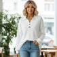 ⏰🔥 ¡OFERTA 50% OFF! 👚✨ Blusa de Punto Waffle para Mujer – Cuello Elegante, Tejido Suave y Transpirable, Estilo Versátil para Todo el Día