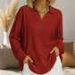 ⏰🔥 ¡OFERTA 50% OFF! 👚✨ Blusa de Punto Waffle para Mujer – Cuello Elegante, Tejido Suave y Transpirable, Estilo Versátil para Todo el Día