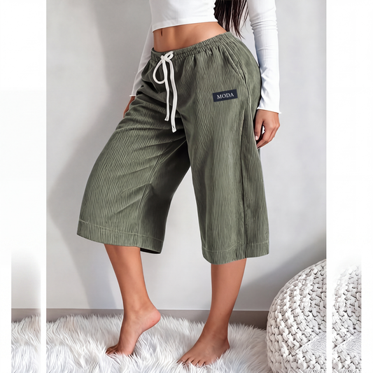 ⏰🔥 ¡OFERTA 50% OFF! 👖☀️ Pantalones Capri Acanalados de Pierna Ancha para Mujer – Frescos, Cómodos y Estilosos para el Verano