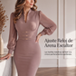 ⏰🔥 ¡OFERTA 50% OFF! 👗✨ Vestido Ajustado Elegante para Mujer – Silueta de Reloj de Arena, Mangas Vintage y Estilo Profesional Sofisticado