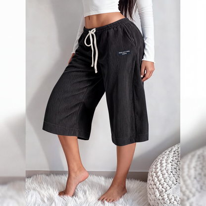 ⏰🔥 ¡OFERTA 50% OFF! 👖☀️ Pantalones Capri Acanalados de Pierna Ancha para Mujer – Frescos, Cómodos y Estilosos para el Verano