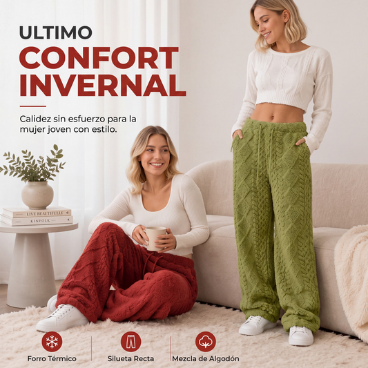 ⏰🔥 ¡OFERTA 50% OFF! 👖❄️ Pantalones Rectos con Forro Polar para Mujer – Cálidos, Estilizantes y Cómodos para el Invierno