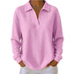⏰🔥 ¡OFERTA 50% OFF! 👚✨ Top de Punto Gofre con Cuello en V para Mujer – Oversize, Transpirable, Suave y Cómodo para Todo el Día