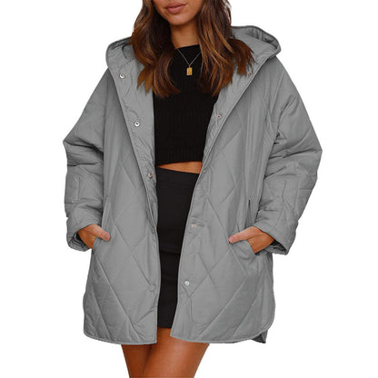 ⏰🔥 ¡OFERTA 50% OFF! 🧥❄️ Abrigo Acolchado con Capucha para Mujer – Diseño de Diamantes, Cálido, Cómodo y Elegante para el Invierno