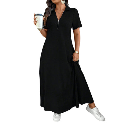 ⏰🔥 ¡OFERTA 50% OFF! 👗✨ Vestido Maxi con Cremallera para Mujer – Talla Grande, Cómodo, Elegante y Versátil para el Día a Día