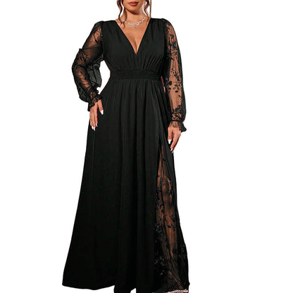 ⏰🔥 ¡OFERTA 50% OFF! 👗✨ Vestido Largo de Encaje para Mujer – Tallas Grandes, Corte A Favorecedor y Elegancia Sofisticada