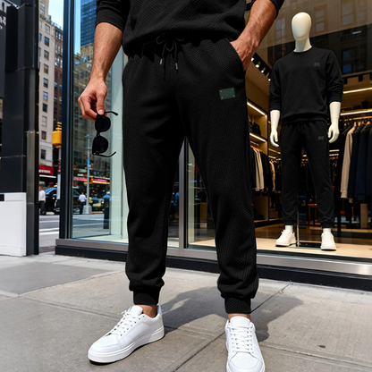 ⏰🔥 ¡OFERTA 50% OFF! 👖✨ Pantalones Jogger para Hombre con Textura Geométrica – Corte Cónico, Cómodos y con Estilo Moderno