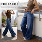 Jeans de pierna ancha de talle alto para mujer