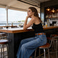 Jeans de pierna ancha de talle alto para mujer