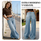 Jeans de pierna ancha de talle alto para mujer