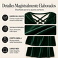 Vestido midi de terciopelo con cuello en V y diseño cruzado para mujer