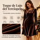 Vestido midi de terciopelo con cuello en V y diseño cruzado para mujer