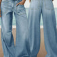 Jeans de pierna ancha de talle alto para mujer