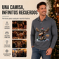 Camisa de manga larga con cuello y estampado de alce para hombre