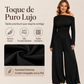 Mono de pierna ancha con hombros al descubierto para mujer