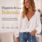 Top de manga larga con cuello en V y encaje para mujer