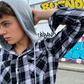 Chaqueta camisa con capucha de franela a cuadros para hombre