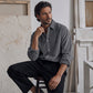 Camisa casual de pana con botones para hombre