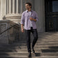 Camisa casual de pana con botones para hombre