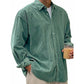 Camisa casual de pana con botones para hombre