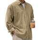 Camisa casual de pana con botones para hombre