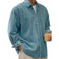 Camisa casual de pana con botones para hombre