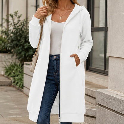 ⏰🔥 ¡OFERTA 50% OFF! 🧥✨ Chaqueta Larga con Capucha y Cremallera para Mujer – Cálida, Cómoda, Favorecedora y Perfecta para el Día a Día