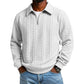 ⏰🔥 ¡OFERTA 50% OFF! 👕✨ Jersey de Punto Trenzado con Media Cremallera para Hombre – Cuello de Solapa, Suave, Ligero y Elegante para Cualquier Ocasión
