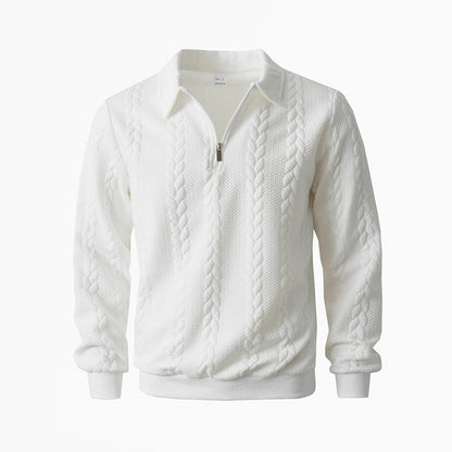 ⏰🔥 ¡OFERTA 50% OFF! 👕✨ Jersey de Punto Trenzado con Media Cremallera para Hombre – Cuello de Solapa, Suave, Ligero y Elegante para Cualquier Ocasión