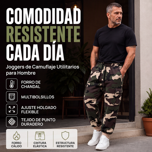 ⏰🔥 ¡OFERTA 50% OFF! 👖🏕️ Pantalones Cargo Deportivos de Camuflaje para Hombre – Con Cordón Ajustable, Cómodos, Funcionales y con Estilo Urbano