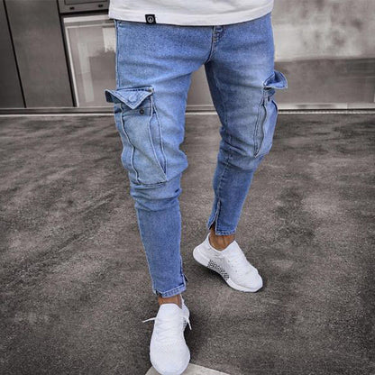 ⏰🔥 ¡OFERTA 50% OFF! 👖✨ Vaqueros Cargo Elásticos para Hombre – Corte Ajustado, Bolsillos Tácticos y Cremalleras Ajustables en los Tobill