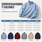 Sudadera para hombre con textura de gofre, cuello semicientral y corte holgado