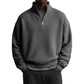 Sudadera para hombre con textura de gofre, cuello semicientral y corte holgado
