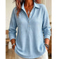 Camiseta de manga larga de punto holgada para mujer