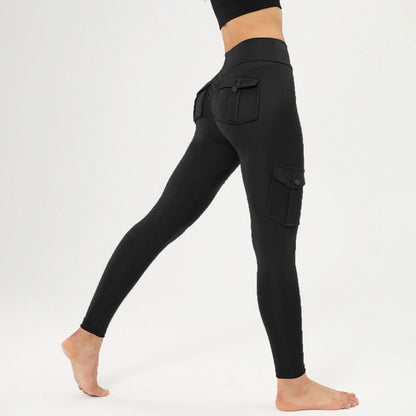 Pantalones de yoga cargo de talle alto para mujer