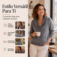 Cárdigan de punto con cuello peludo para mujer