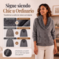 Cárdigan de punto con cuello peludo para mujer