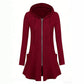 Chaqueta con capucha y cremallera de media longitud para mujer