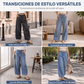 Pantalones vaqueros anchos de corte relajado casuales para mujer