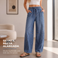 Pantalones vaqueros anchos de corte relajado casuales para mujer