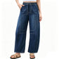Pantalones vaqueros anchos de corte relajado casuales para mujer