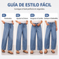 Pantalones vaqueros anchos de corte relajado casuales para mujer