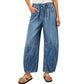 Pantalones vaqueros anchos de corte relajado casuales para mujer