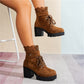 ⏰🔥 ¡OFERTA 50% OFF! 👢✨ Botines de Tobillo con Cordones y Cremallera para Mujer – Tacón Grueso, Cómodos, Estables y Elegantes