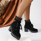 ⏰🔥 ¡OFERTA 50% OFF! 👢✨ Botines de Tobillo con Cordones y Cremallera para Mujer – Tacón Grueso, Cómodos, Estables y Elegantes