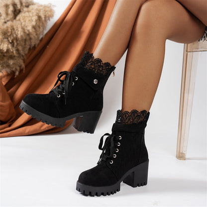 ⏰🔥 ¡OFERTA 50% OFF! 👢✨ Botines de Tobillo con Cordones y Cremallera para Mujer – Tacón Grueso, Cómodos, Estables y Elegantes